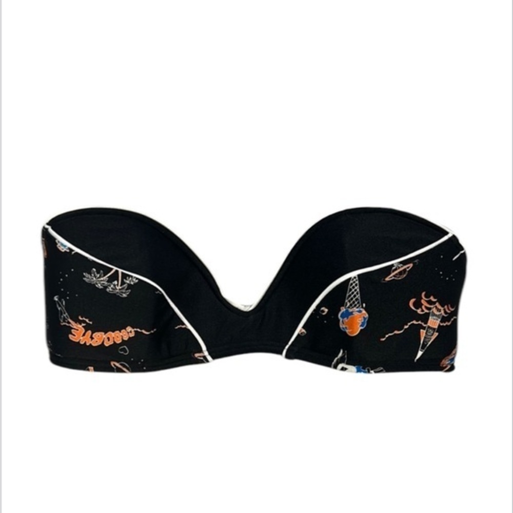 Insight Apocolypso Shima Black bandeau swim bikini top size 6